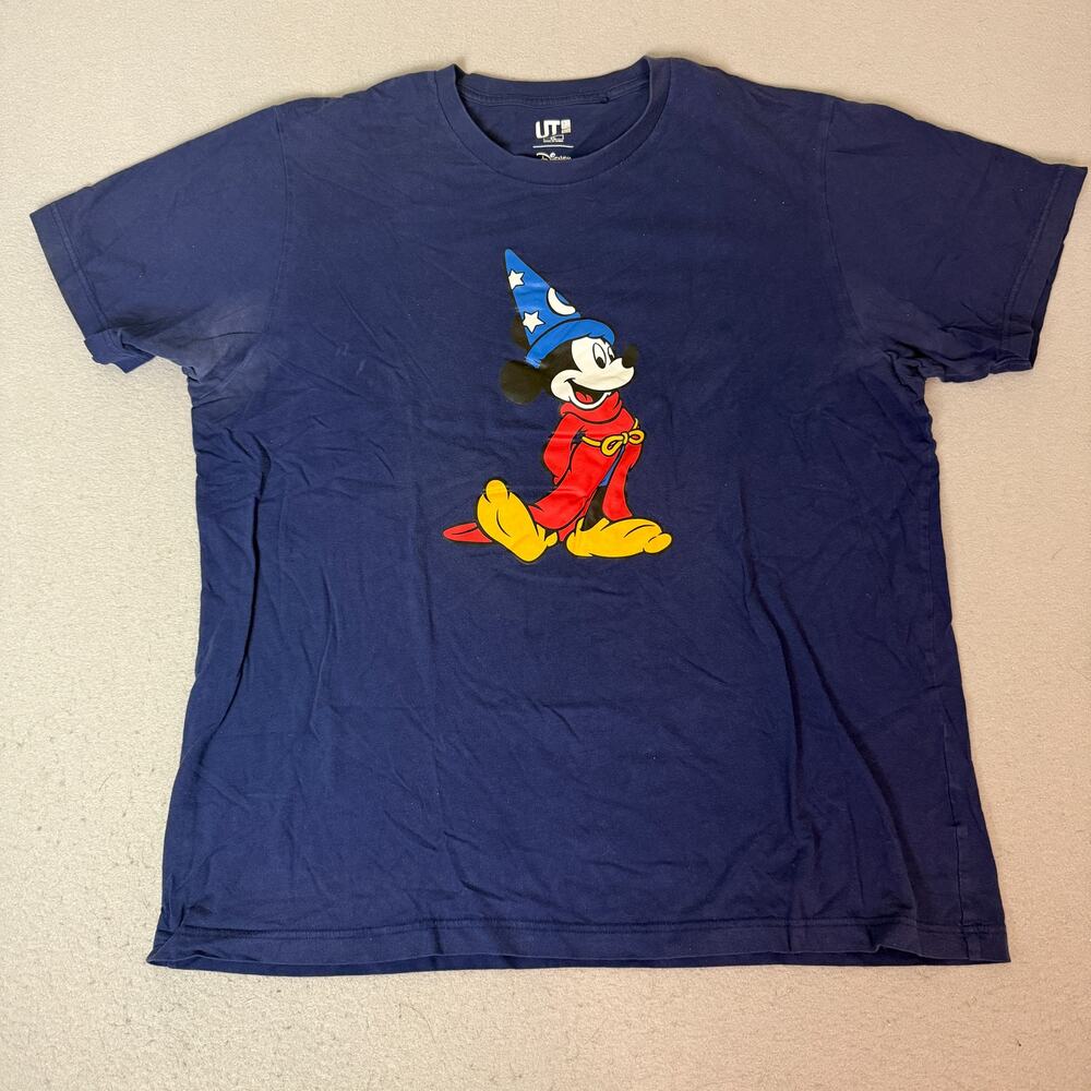 Uniqlo UT Disney Sorcerer Mickey Fantasia Graphic T-Shirt Navy XL
